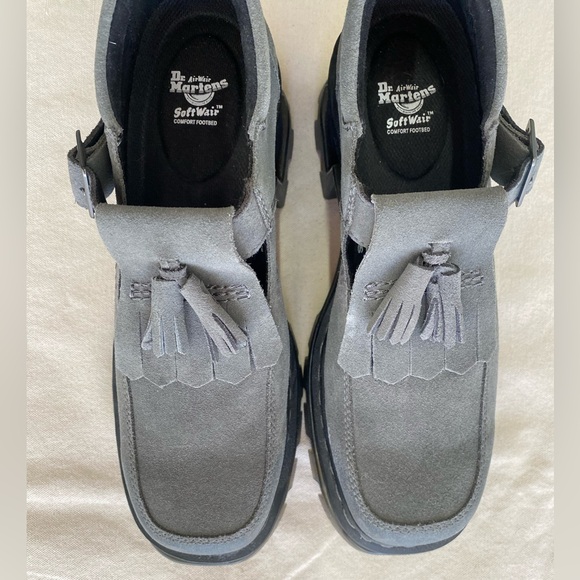 Dr. Martens Atlas Corran Mary Jane Gray Suede Platform Heeled Oxfords Women’s 11 - Picture 12 of 14